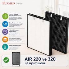 Bissell 3001N, AIR220 & AIR320 Hava Temizleyici Uyumlu Hepa + Karbon Filtre