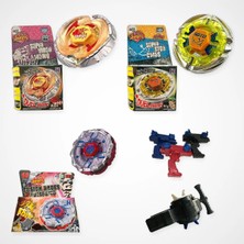 Efotech Beyblade Metal Fusion Set (3 Beyblade 2 Fırlatıcı) - BB60, BB35, BB123