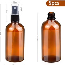 100ML Küçük Amber Cam Sprey Şişesi Boş Ince Sis Cam Şişeler Uçucu Yağlar Için Atomizer Sprey Şişesi, Koku Yağı Örneği, Aromaterapi, Kimyasal Sıvı - 5'li Paket