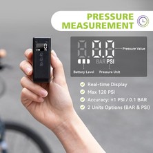 Tiny Pump Mini Bisiklet Hava Pompası, Maksimum 120 Psı Elektrikli Bisiklet Hava Pompası, Otomatik Kapanma, Presta ve Schrader Valfli, E-Bisiklet, Dağ Bisikleti, Şehir Bisikleti ve Yarış