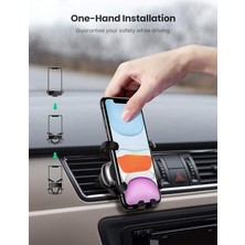 Yerçekimi Araç Havalandırması Cep Telefonu Tutacağı - 360 Derece Dönebilen, iPhone 13 12 11 Pro Max Xr ve Galaxy S21 S20 ile Uyumlu