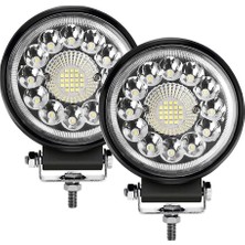 2 Adet 33LED 12-24 Volt Yuvarlak Spot Far Oto Çalışma Lambası Atv Kamyon Tır Traktör Offroad 12-24V IP65 Su Geçirmezlik
