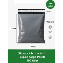 Ahes Kargo Poşeti | 32 x 41+4 cm | 100 Adet | Siyah