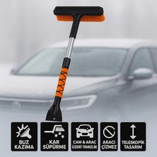 Ahes Teleskopic Profesyonel 2in1 Araç Kar Fırçası Oto Ön Cam Buz Kazıyıcı Araç Kar Fırçası ve Buz Kazıyıcı
