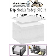 Ahes Notluk Yedeği 500 Lü 1 Paket Masaüstü Beyaz Küp Blok Not Kağıdı Yedek 9.5x9.5cm Küp Not Boş Kağıt Büro Ofis