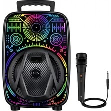 Beruflic 8 Inç Karaoke Hoparlör USB Aux Fm Destekli Işıklı Speaker