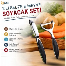 Popüler Sepet 2’li Sebze ve Meyve Soyacak Seti, Y Tipi ve Düz Soyucu, Patates Havuç Salatalık Soyma Aparatı
