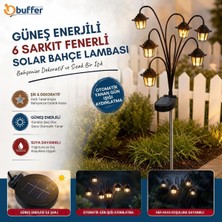 Popüler Sepet Güneş Enerjili 6 Sarkıt Fenerli Solar Bahçe Lambası, Otomatik Yanan Gün Işığı Aydınlatmalı, Dallı Tasarımlı Dekoratif Dış Mekan Feneri