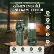 Popüler Sepet Serinletici Oynar Başlıklı Fanlı Güneş Enerjili,şarj Edilebilir Çok Fonksiyonlu Asılabilir LED Pil Göstergeli Kamp Feneri