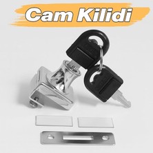 MSP Kilidi Kare Krom Cam Kapak Emniyet Kilidi Dayanıklı Metal Güvenli Kilit Sistem Çekmece 1 Adet