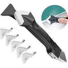 MSP 5 Başlıklı Silikon Çekme ve Kazıma Aparatı, Paslanmaz Metal Raspalı Derz Mastik Temizleyici ve Şekillendirme Seti (3r, 6r, 10R, 13R, 17R) - Mutfak, Banyo, Pencere Uyumlu