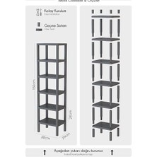 MSP 6 Katlı Köşe Rafı | Banyo, Mutfak ve Kiler Için Yer Tasarruflu Organizer | Çok Amaçlı Plastik Raf | 3 Farklı Renk Seçeneği (38X29X152 Cm) Dikey ve Yatay Kullanım (Beyaz)