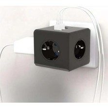 MSP Akım Korumalı Priz Çoklayıcı - 3 USB - 3 Priz Girişli Küp Priz