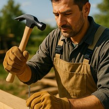 MSP 300GR Profesyonel Ahşap Saplı Claw Çekiç 12 cm Çelik Baş Ergonomik Çivi Sökme Çakma Ergonomik Dayanıklı