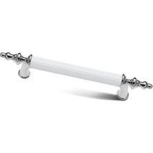 MSP Home 6 Adet Dekoratif Metal Dolap Kulpu Çekmece Kulpu Mobilya Kulpu Vintage Kulp Seti Şık Tasarım Dolap Sapı Çekmece Sapı Kapak Kulpu (Gümüş-Beyaz, 170 Mm)