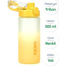 MSP Su Matarası Tritan Geniş Ağız Su Şişesi Gradyan Spor Matarası Suluğu Bpasız 500 ml Sarı 0109