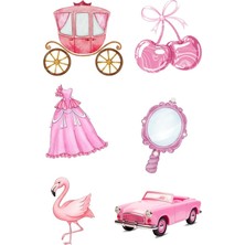 MSP Karışık Pembe Vintage 180 Adet Sticker Seti (10 Sayfa) Tek Ebat