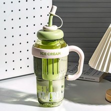 MSP Hazneli Pipetli Suluk 1300 ml – Meyve Aromalı Su Şişesi (Yeşil)