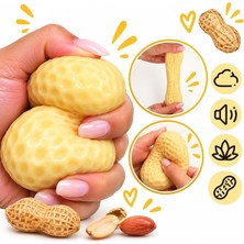 MSP Yer Fıstığı (Peanut) Figürlü Jel Dolgulu Squishy Oyuncak – Yumuşak Sıkılabilir Anti Stres Oyuncağı (1 Adet)