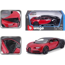 MSP Bugatti Chiron Sport: Model Araba, 1:18 Ölçeğinde, Kapılar ve Motor Kaputu Açılabilir, Döndürülebilir, 26 Cm, Siyah/kırmızı (18-11044R)
