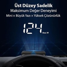 MSP M3 Hud Obd2 Head-Up Display Dijital Hız Göstergesi E-Obd ve Gps Destekli Obd Arayüzlü - Alarmlı Ön Cam Ekran Projektör, Sıyah