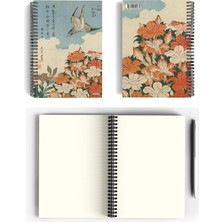 MSP Hokusai/cuckoo And AZALEAS,1834 | Spiralli Defter 06 | A5 | Çizgisiz | 100 Sayfa |sanat