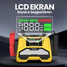 MSP F05 42000MAH 8000A Tepe Akımı Profesyonel Akü Takviye Cihazı + 150 Psı Lastik Şişirme Kompresörlü Taşınabilir Jump Starter 12V Dizel ve Benzinli Araçlar Için