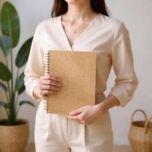 MSP Tanıtım Kareli Spiralli Not Defteri, A4 Boyut (21X29,7 Cm), 120 Yaprak (240 Sayfa), 90GR. Ivory Kağıt, Ofis Için Ideal (Kahverengi)