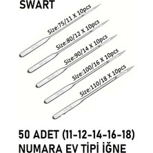 MSP Singer Zetina Uyumlu Dikiş Makine Iğnesi (11-12-14-16-18 Numara -50 Adet Iğne) 5 Paket