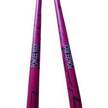 MSP Rock 5A Davul Bageti Pink Florosan Çatlak Model El Yapımı Baget