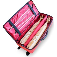 MSP Müzik Profesyonel Gigbag Çiftli Kemençe Kılıfı - Kırmızı Renk - Su Geçirmez