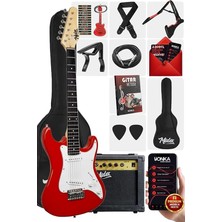 MSP CEG-36RD 8-12 Yaş Çocuklar Için Amfili Full 3/4 36 Inç Elektro Gitar Seti Kırmızı