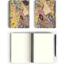 MSP Klimt/lady With A FAN,1917-18 | Spiralli Defter 15 | A5 | Çizgisiz | 100 Sayfa | Sanat