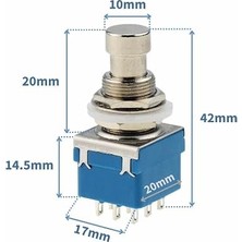 MSP On/on/off 3lü Anahtar Ac 250V 3A 9 Pin Switch Anlık Basmalı Buton Ayak Pedal Elektro Gitar Efekt Kutusu Mandallama