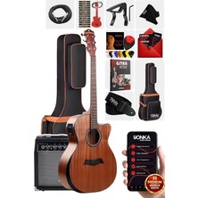 MSP M450-EQ-AMP Profesyonel Masif Ağaç Amfili Elektro Akustik Gitar Seti Üst Segment