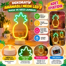NW NessiWorld Dekoratif Ananaslı Neon LED Masa ve Gece Lambası Hediyelik Lamba