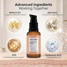 MSP Retinol%0.3 Su Bazlı Cilt Yenileyici Bakım Serumu – Bakuchiol, Q10 & Yeşil Çay ile Ince Çizgi Karşıtı, Aydınlatıcı Yüz Serumu, 30 ml