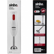 Sinbo Shb 3185 El Blenderi 300 W, Paslanmaz Çelik Blender Ucu, Ergonomik Tasarım, Beyaz