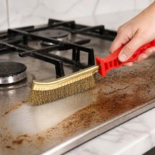 Home Plastik Saplı Tel Fırça Pas Temizleme Fırçası Izgara Temizleme Fırçası Tost Makinesi Temizleme Fırçası Yağ Kir Pas Kazıma Çelik Tel Fırça 24 cm Dayanıklı (Asorti Renk)