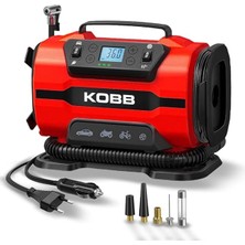 KB301 Dijital Lastik Şişirme Pompası, 12V/220V, 150 Psı, 35L/DK Hava Akışı, LED Ekran, Siyah, 1.6kg
