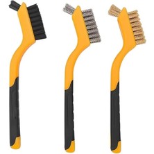 Dmax Mini Tel Fırça Seti 3 Parça 180 mm Tepeli Metal Pas Boya Çok Amaçlı Temizleme Çelik Fırça Seti (DMX4681)