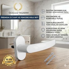 Pencere Kolu 5 Adet – Plastik Cam Kolu, Evrensel Uyumlu, Vidalı Montaj, Dayanıklı Beyaz Pencere Açma Kolu
