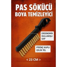 Tel Fırça, Pirinç Kaplı Çelik Tel, Pas Sökücü, Boya Temizleyici, Yüzey Hazırlık Fırçası, Plastik Saplı, 23 cm