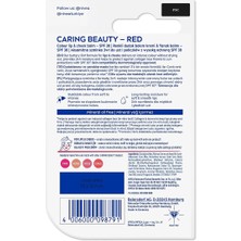 SPF30 Kırmızı Renkli Dudak Bakım Kremi,4,8gr,24 Saat Nemlendirme,e Vitamini,organik Badem Yağı,shea Yağı,dudak ve Yanaklar Için,allık Etkisi,mineral Yağı Bulunmaz