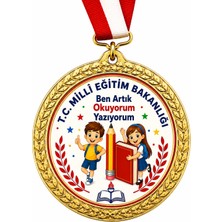 Lider Baskı 10 Adet Mili Eğitim Bakanlığı Artık Ben Okuyorum Yazıyorum Dijital Baskılı  Madalya