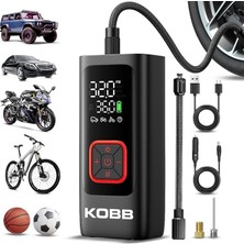 KB426 Şarjlı Dijital Lastik Şişirme Pompası, 12V, 150 Psı, 2000MAH Li-Ion, Powerbank, LED Lamba, 16X6.6X5 cm