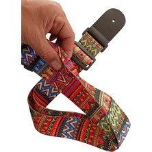 Gitar Askısı Deluxe Teal Guitar Strap Deri Başlıklı 2 Katlı