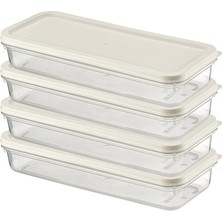CetKing Home 4 Adet Buzdolabı Organizeri – Pp Plastik Şeffaf ve Ayarlanabilir Saklama Kabı, Gıdaları Taze Tutan Fresh Box, Çok Amaçlı,mikrodalga ve Bulaşık Makinesi Uyumlu (Beyaz, 1200 Ml)