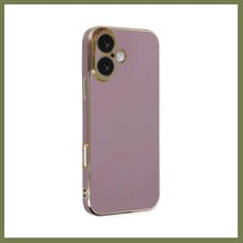 Candar Ticaret iPhone 16 Uyumlu Kılıf Volet Silikon - Mor Srh