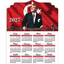Dolozena Istikbal 2027 Ahşap Atatürk Duvar Takvimi